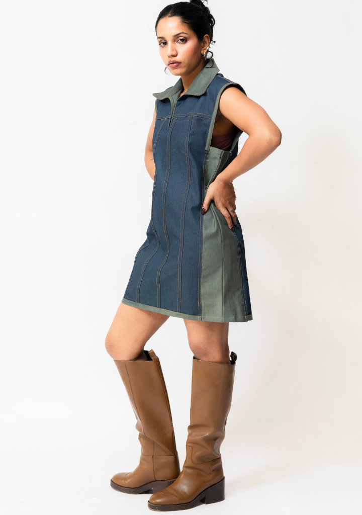 Dual-Tone Mini Dress