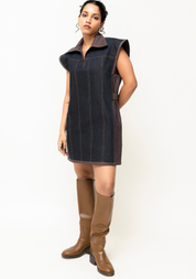 Dual-Tone Mini Dress