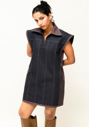 Dual-Tone Mini Dress
