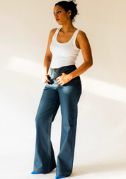 Dual-Tone Denim Pants