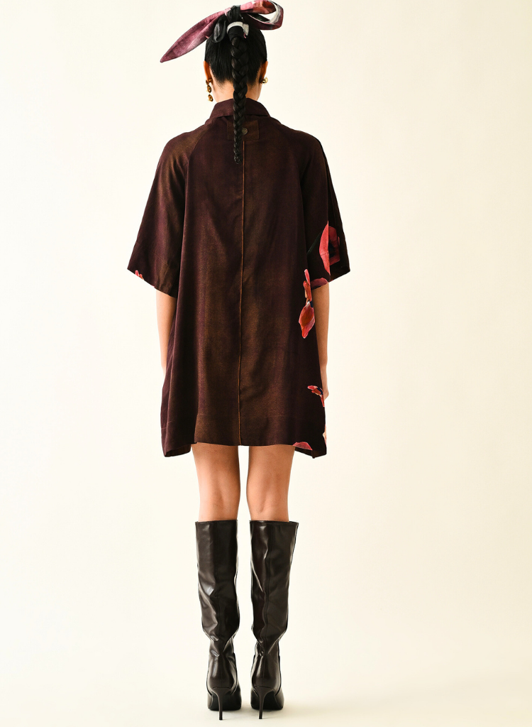 Earth Bloom A-line Short Dress