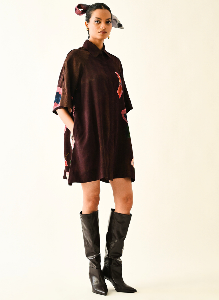 Earth Bloom A-line Short Dress