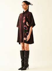 Earth Bloom A-line Short Dress