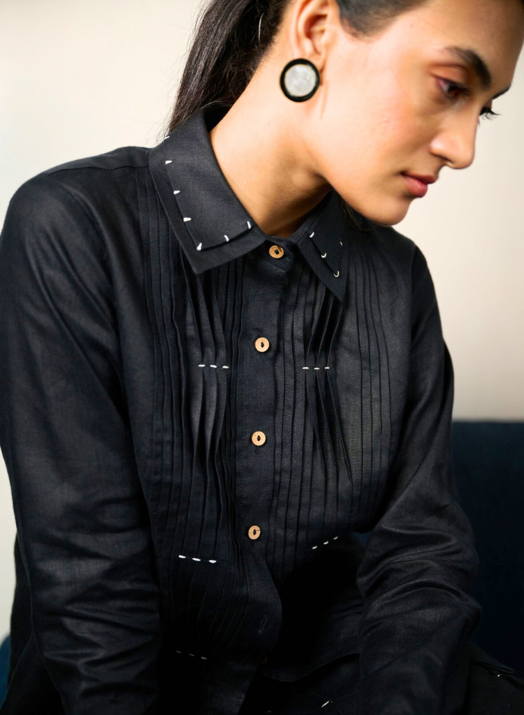 Ebony Pintucks Shirt