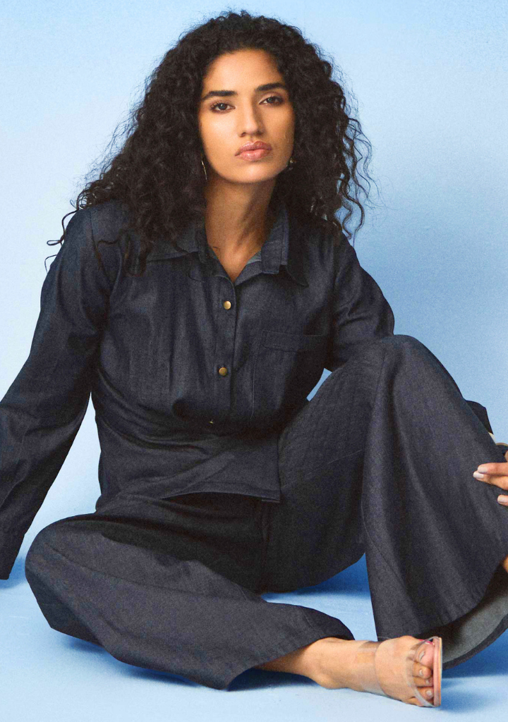 Echo Draped Denim Set