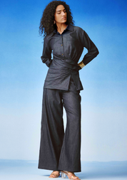 Echo Draped Denim Set