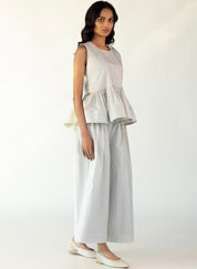 Ecru Pleated Pants