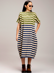 Egg Shell Striped Dress