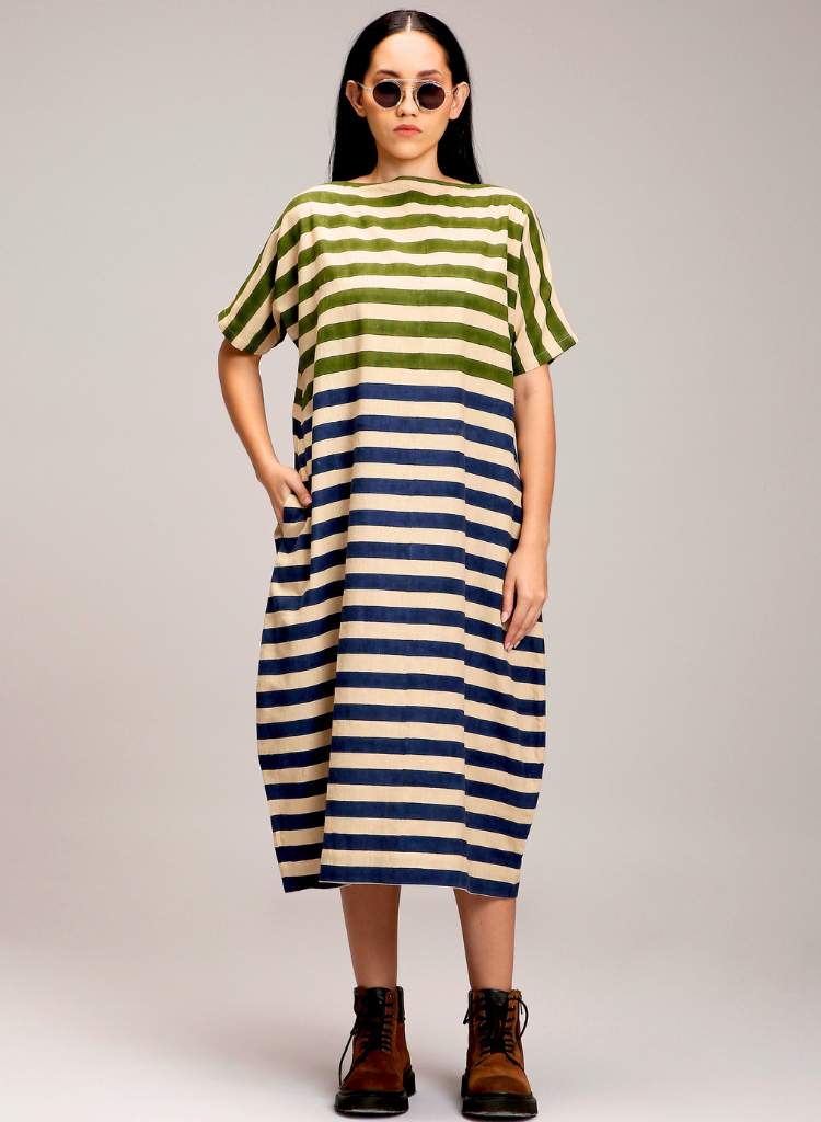 Egg Shell Striped Dress