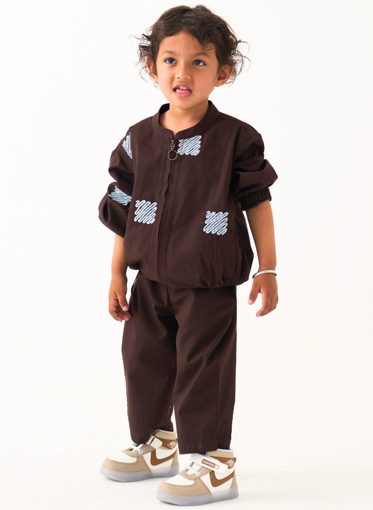 Emb Bomber Jacket Set