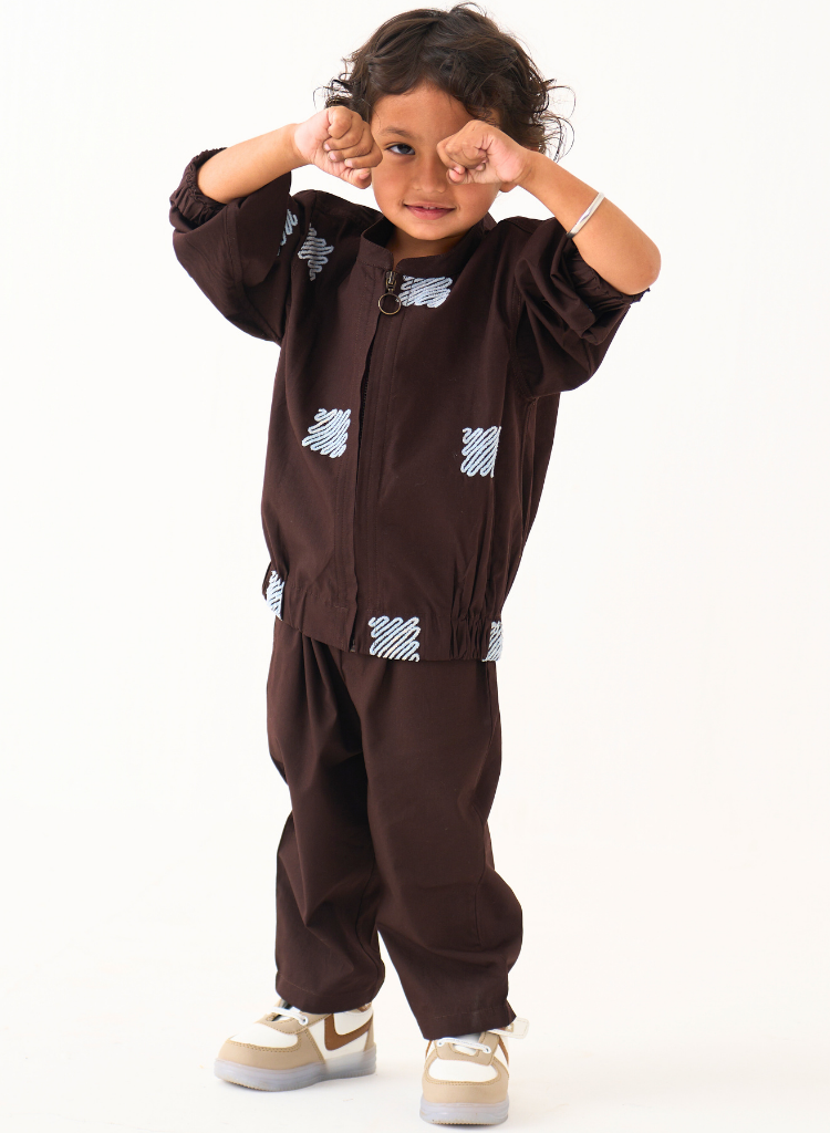 Emb Bomber Jacket Set