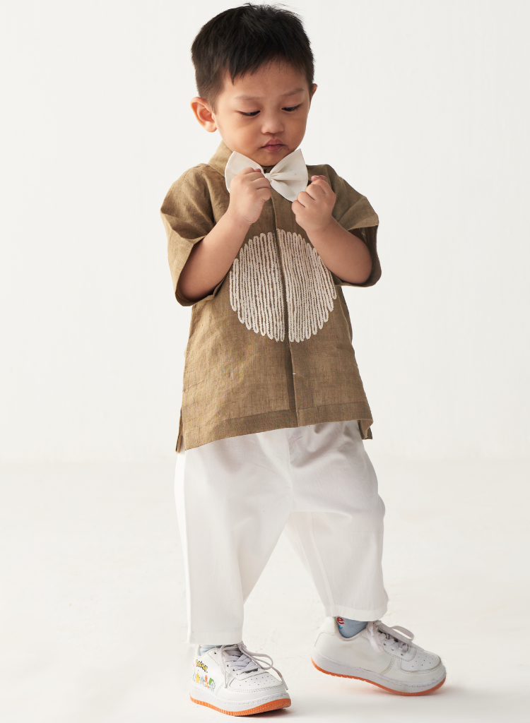 Embroidery Circle Shirt Set