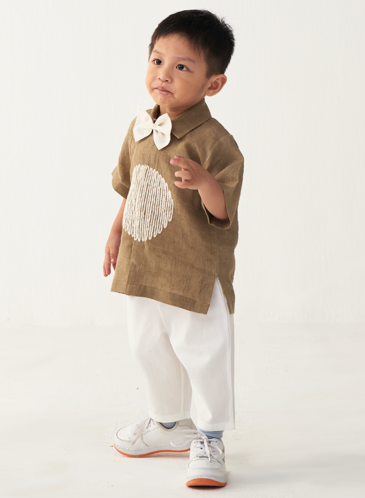 Embroidery Circle Shirt Set