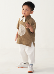 Embroidery Circle Shirt Set