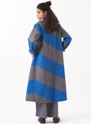 Emb Diagonal Jacket Top Set