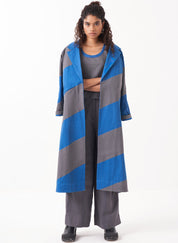 Emb Diagonal Jacket Top Set