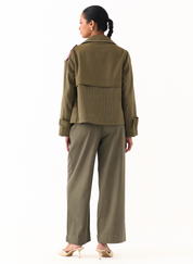 Emb Floral Patch Jacket