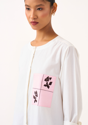 Emb. Patch Asymmetric Shirt
