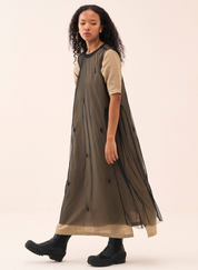 Emb Side Gather Dress