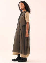 Emb Side Gather Dress