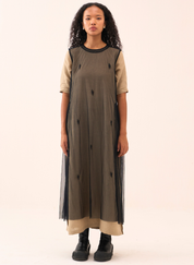 Emb Side Gather Dress