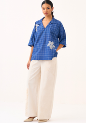 Emb. V Neck Top Set
