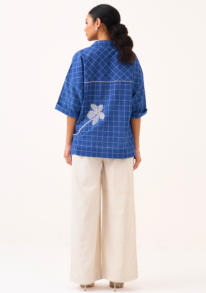 Emb. V Neck Top Set