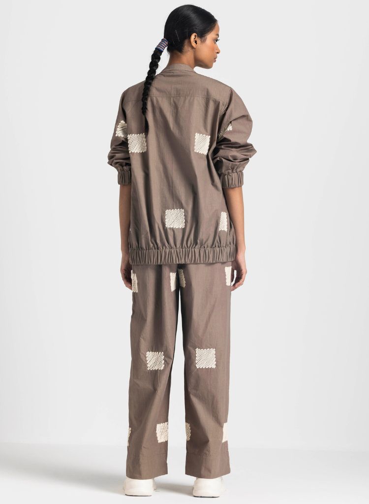 Embroidered Bomber Jacket Set