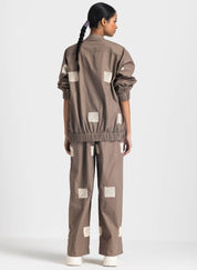 Embroidered Bomber Jacket Set