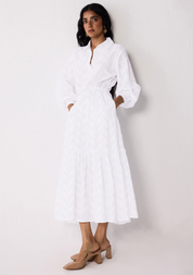 Embroidered Flowy Tiered Dress