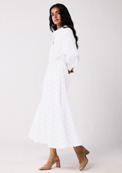 Embroidered Flowy Tiered Dress