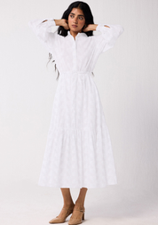 Embroidered Flowy Tiered Dress