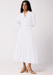 Embroidered Flowy Tiered Dress