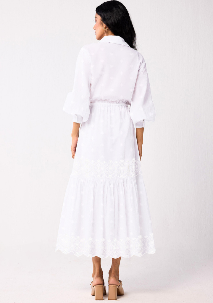 Embroidered Flowy Tiered Dress