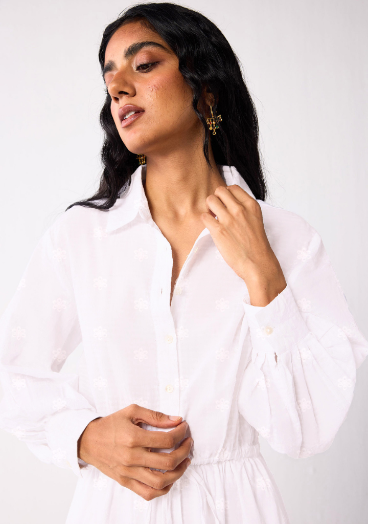 Embroidered Flowy Tiered Dress