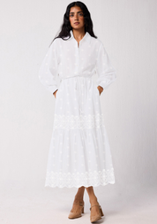 Embroidered Flowy Tiered Dress