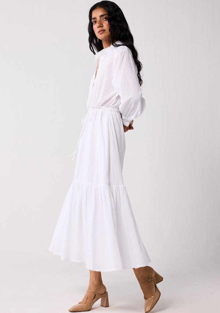 Embroidered Flowy Tiered Dress