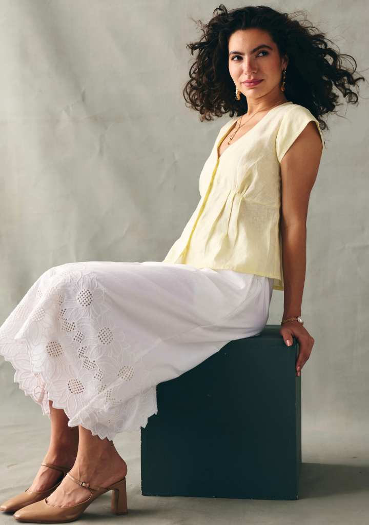 Embroidered Midi Skirt