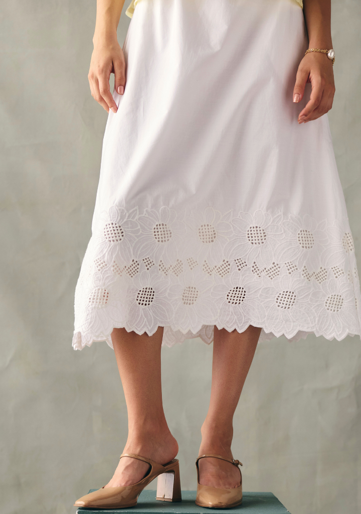 Embroidered Midi Skirt