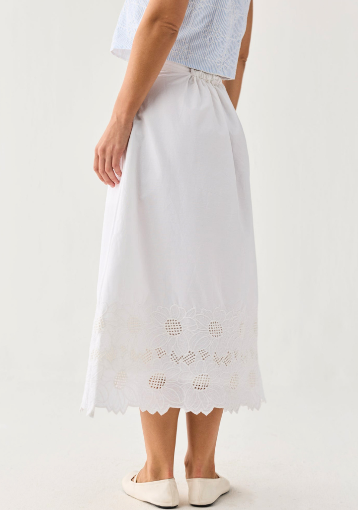 Embroidered Midi Skirt