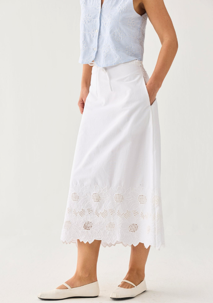 Embroidered Midi Skirt