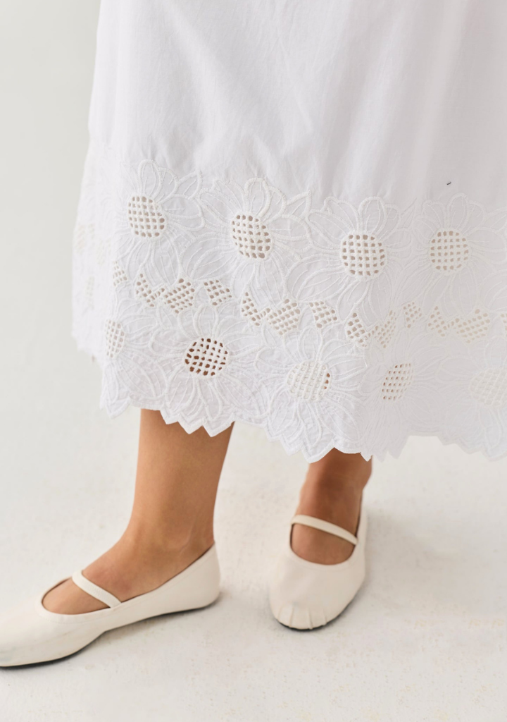 Embroidered Midi Skirt