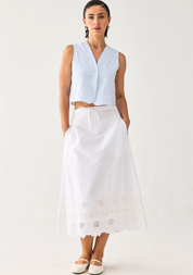 Embroidered Midi Skirt