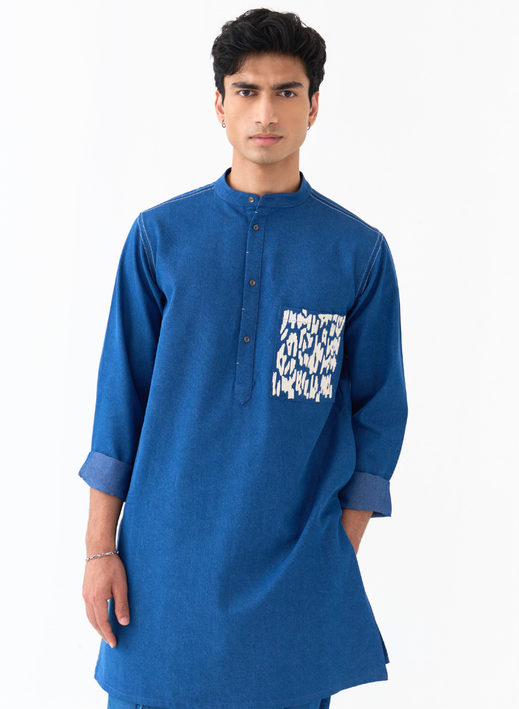 Emb Patch Pocket Kurta