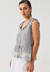 Embroidered Peplum Top