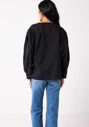 Embroidered Balloon Sleeves Shirt