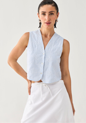 Embroidered Vest Top