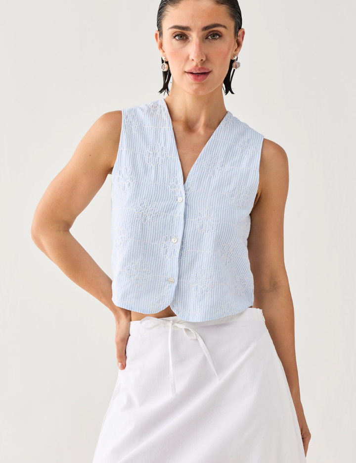 Embroidered-Sleeveless-Vest-Top-Blue-Stripe-A.png