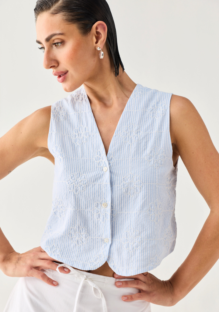 Embroidered Vest Top