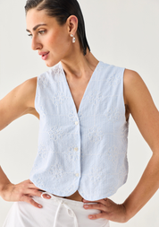 Embroidered Vest Top